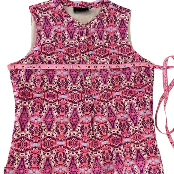 Cynthia Rowley 100% Linen Geometric Print Dress Size 8 Classic Casual Timeless - Picture 9 of 13